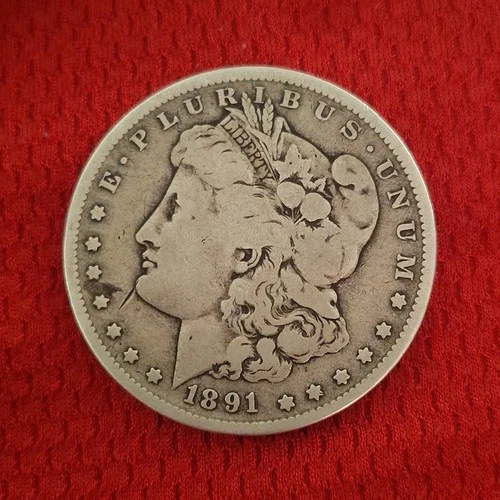 1891 Morgan Silver Dollar New Orleans Mint Circulated 0.9 Fine Silver $1 Coin