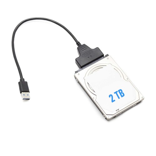 Adapter Converter For Hard Disk HDD SSD USB 3 To SATA 2.5" With HDD 2TB - 第 1/5 張圖片