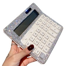 Rhinestone Crystal Calculator, Standard Desk Calculator LCD Display,1953