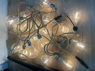 Anschließbare Festonleuchte, 20 GLS warmweiße LED Lampen