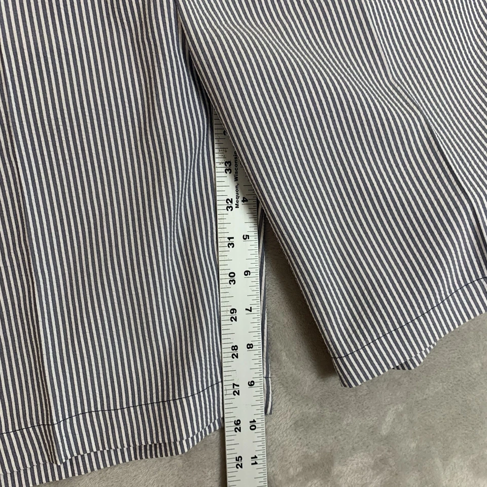 Pantalones Cortos Haggar Seersucker Para Hombre 36 Gris y Blanco Frente Plano Cintura Cómoda Informal Foto 4 de 4