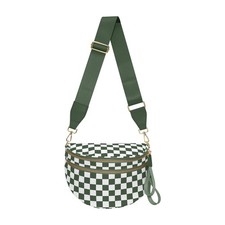 Bum Bags for Women Crossbody Checkered Crossbody Bag Large Nylon Crossbody Ba...