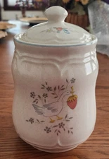 Marmalade Canister 7 1/2" H (w lid) International Stoneware Ivory DISCONTINUED!