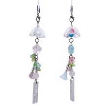 Resin Jellyfish Charm Handcrafted Beaded Phone Strap Accessory for Women Girls