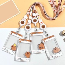 Cartoon Card Case with Retractable Badge Reel with Double Side Clear Card Sleeve