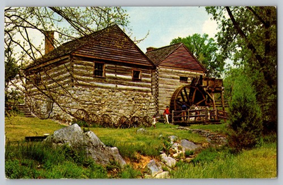 #ad Postcard Old Water Mill Steeles Tavern Virginia $3.99