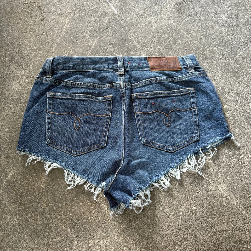 Pantalones cortos de mezclilla vintage Y2K recortados para mujer talla 6 azul Ralph Lauren 2" elásticos Foto 4 de 4