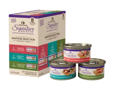 Wellness CORE Signature Selects Flaked Adult 2.8 Ounce (Pack of 8), Seafood 