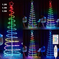 1.5/1.8M LED Weihnachtsbaum Spirale Weihnachtsbeleuchtung Innen Außen Deko Timer
