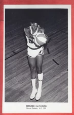 1969   DENVER ROCKETS   TEAM ISSUE   5 x 8   GLOSSY    SPENCER  HAYWOOD   ROOKIE