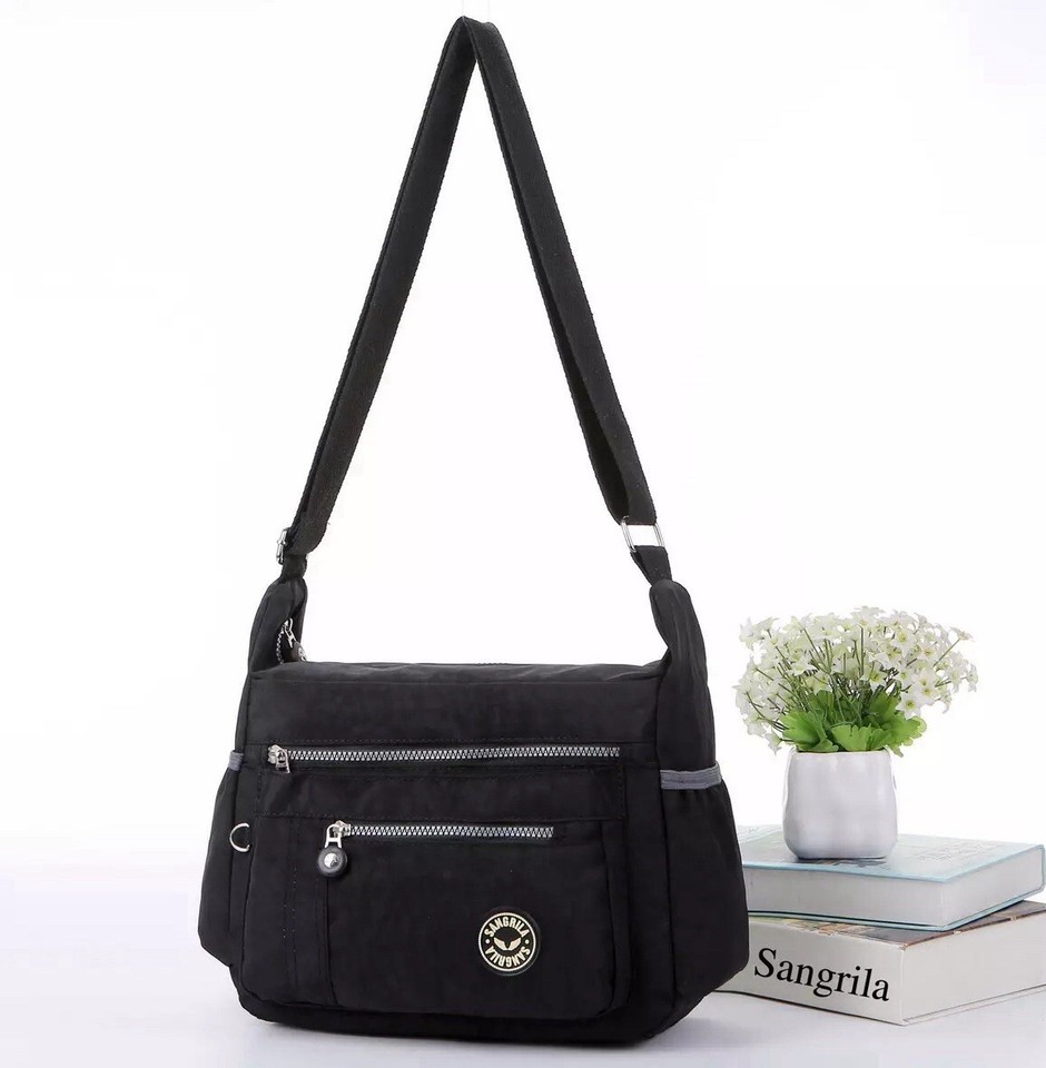 Ladies Crinkle Nylon Shoulder Cross body Bag New UK eBay