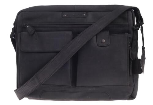 Greenburry shopper black messenger bag large leather bag 25x30x10 cm briefcase - Picture 1 of 5