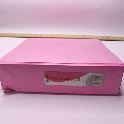 Enday Binders Slant D-Ring Clear View Cover Pink 3'' - Ripped Cover