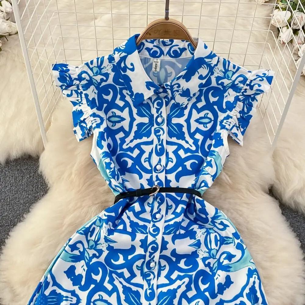 blue and white porcelain pattern dress A line Strapless Blue and White Porcelain Long Prom Dress YESBABYONLINE
