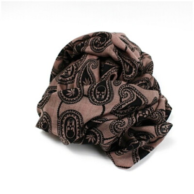 Authentic Lucien Pellat Finet Cashmere Stole Paisley Pattern Brown