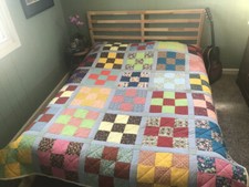 Antique Hand Sewn Vintage Quilt 9 piece pattern excellent condition beautiful