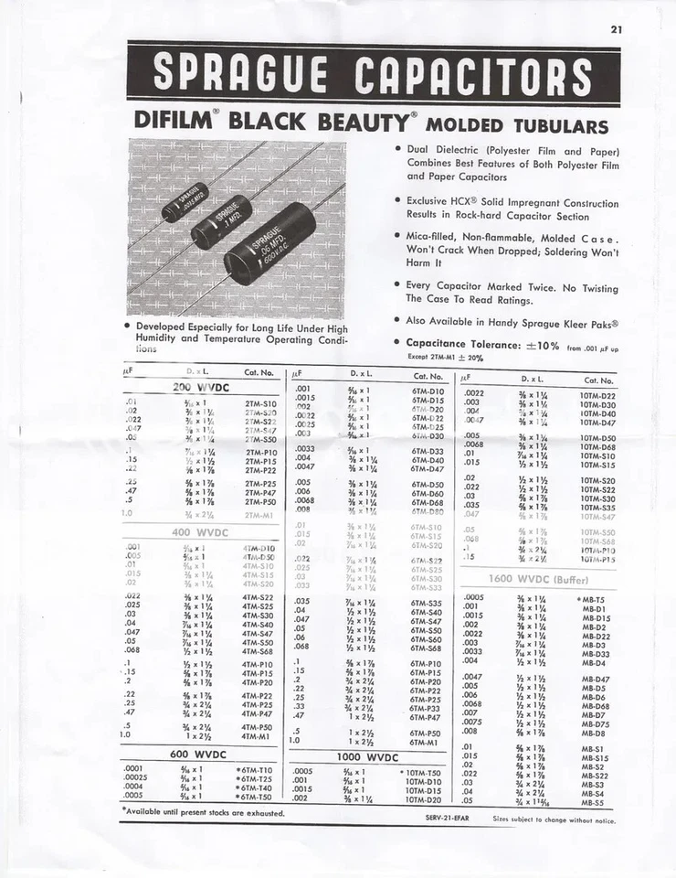 Condensadores de belleza Sprague .01uF negros vintage nuevos stock antiguo (par) excelentes Foto 3 de 4