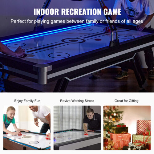 89" Air-Powered Hockey Table Sport Hockey Game Pushers Pucks LED Scoring - Picture 6 of 12