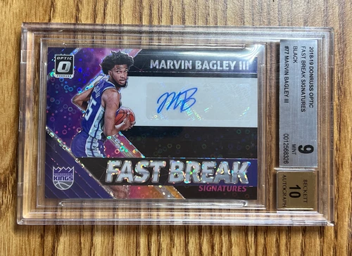 2018-19 Marvin Bagley ROOKIE Fast Break SIGNATURES Auto BLACK ONE OF ONE 1/1 🔥