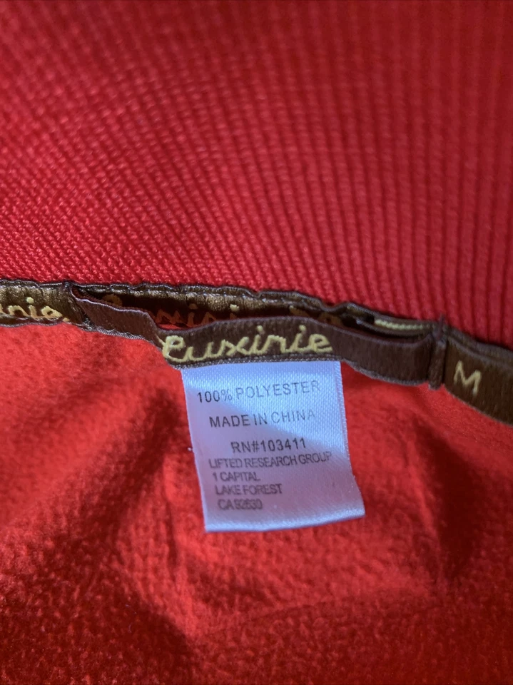 Luxirie Baseball Jacket Red Striped Size Medium Womens - Image 3 of 4