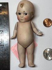 5” Antique German All Bisque Unbranded Jointed Limbs Cupid Doll Painted Face #SF
