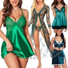 Women Sexy Lingerie Lace Sleepwear Chemise Nightwear Underwear Nightgown Pantie