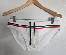 UXH Collection Women's Size XL Red White Blue Swimsuit Bottoms with Drawstring