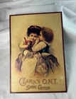 Vintage Replica "Clarks O.N.T. Spool Cotton" Tin Advertising Sign Wall Art 16x11