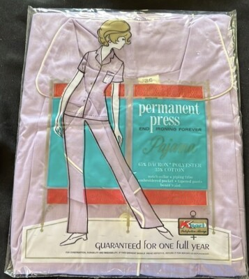 #ad Vtg 60s 70s Kmart Ladies Retro Pajama Set NIP Light Purple Top Pants MCM PJs $34.99