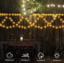 Christmas Lights 33ft 380 LED Warm White Icicle Lights with Timer 8 Light Modes