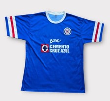 Cruz Azul Soccer Jersey Mens Size Large Blue Short Sleeve Mexico Futbol Promo