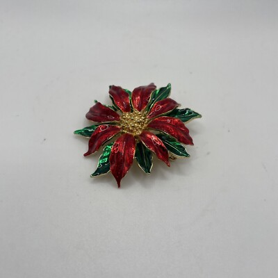 vintage poinsettia brooch