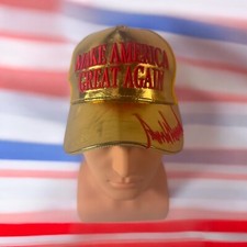 Trump 2024 Golden MAGA Hat - Make America Great Again Embroidered Cap