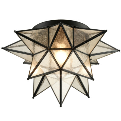 charbon SHINING STAR M 2点セット　シャルボン Moroccan Black Moravian Star Flush Mount Ceiling Light Seeded