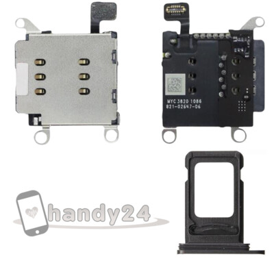 iPhone 12 Pro Dual Sim Card Reader Kartenleser Slot + Sim Tray Schacht   Schwarz