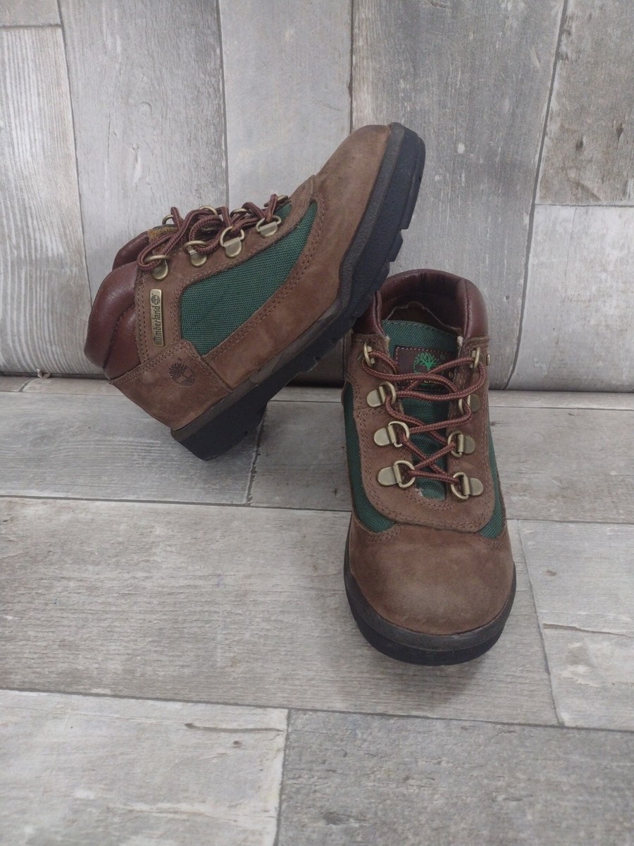 Timberland Boys 16737 Brown Green Leather Field Hiking Boots  display picture 3