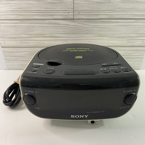 Sony Dream Machine ICFCD815 Dual Alarm LED Clock FM/AM Radio CD Player