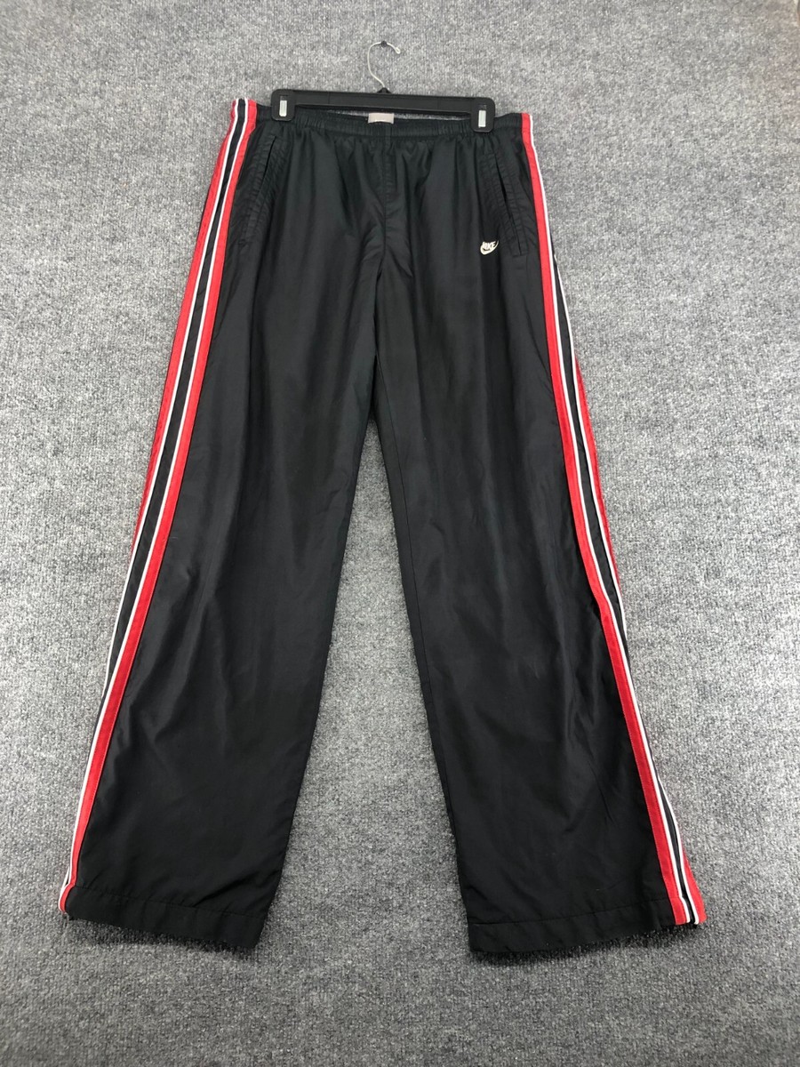 Vintage Nike Y2K Black and Red Baggy Track Pants Size XL | eBay