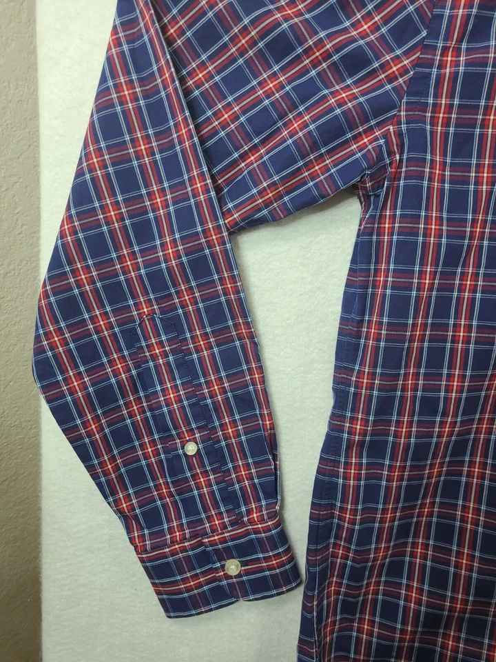 Vinyard Vines Mens Small Blue Plaid Slim Fit Tucker Shirt Long Sleeve Shirt - Image 4 of 4