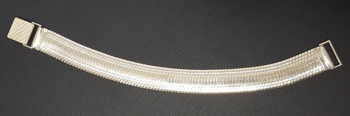 MILOR Italy 925 Sterling Silver 14mm Wide Herringbone Bracelet 7-1/2" L Vintage - Picture 9 of 23