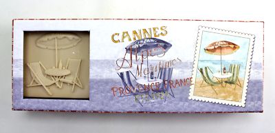(3) French Milled Soap Set by Frabrice de Villeneuve Chairs & Wine on Beach