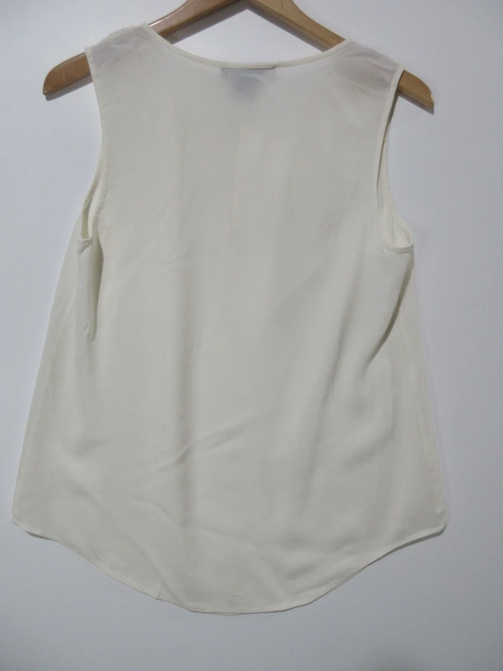Blusa sin mangas de viscosa marfil talla 8 ETCETERA Top cerradura carrera lujo EXCELENTE Foto 4 de 4