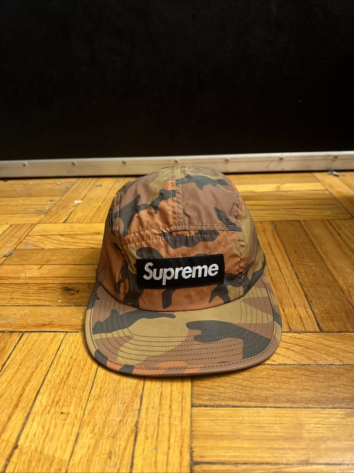 Chapeau Logo Supreme Box   3m Réfléchissant   Rouge Orange 