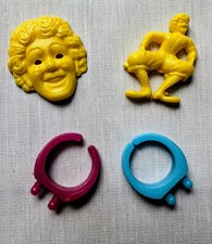 1971 McDonald's 2 Ronald McDonald Face  Full Figure Rings with Bands Purple,blu