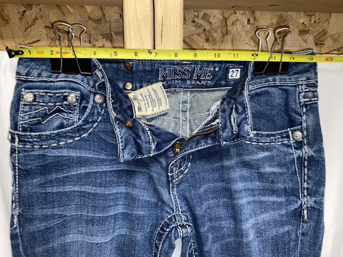 Miss Me Regular Blue Jeans sz 27 x 33 Inseam Embelished - Picture 3 of 5