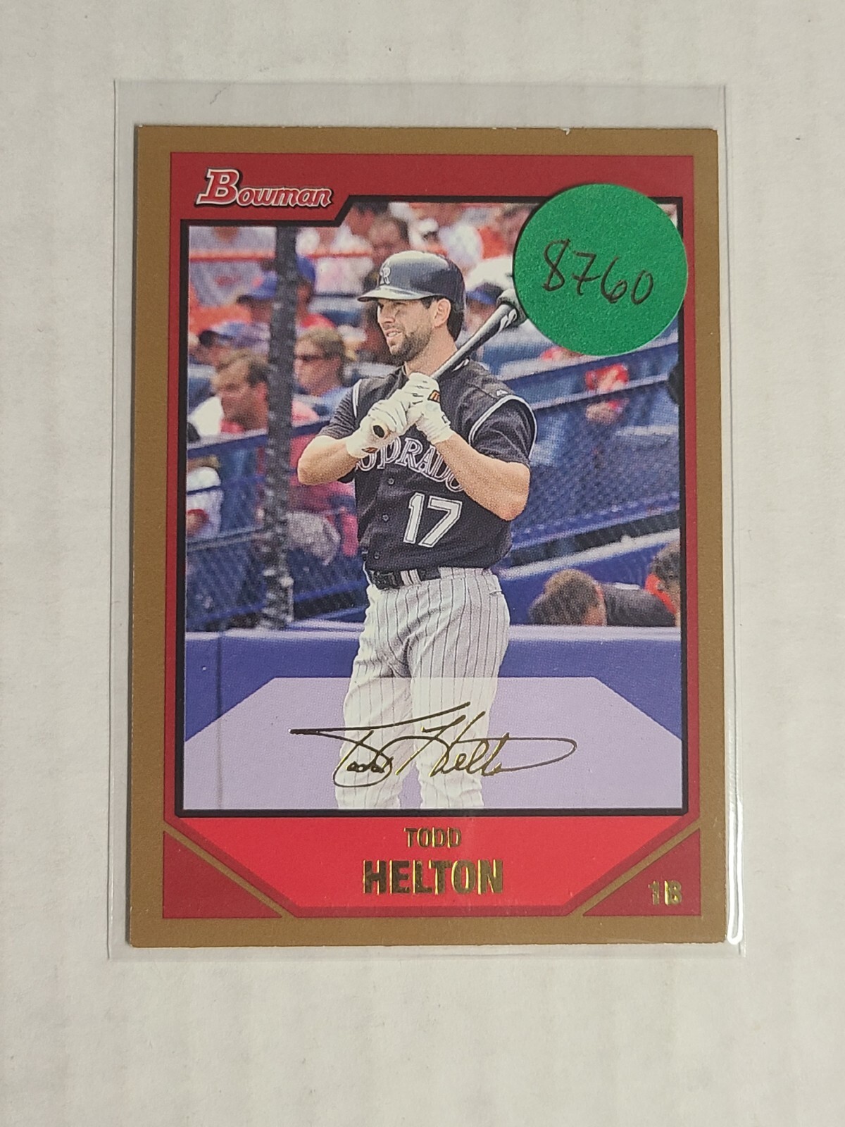 2007 Bowman Gold Todd Helton #96