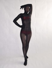 20D Bodysuit Glossy Transparent Bodyhose Full Bodystocking Attached Gloves Hood