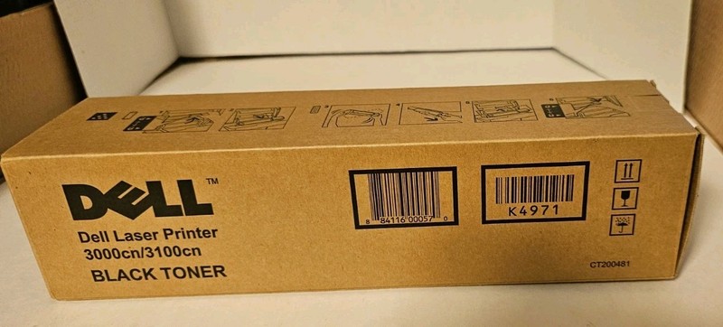 Genuine OEM DELL Laser Printer 3000cn/3100cn Black Toner Cartridge. New