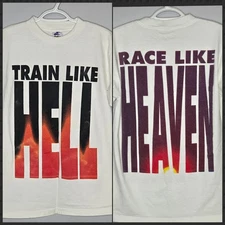 VTG Eastbay Tshirt 2 Sided Train Like Hell Race Like Heaven Made USA Mens Medium