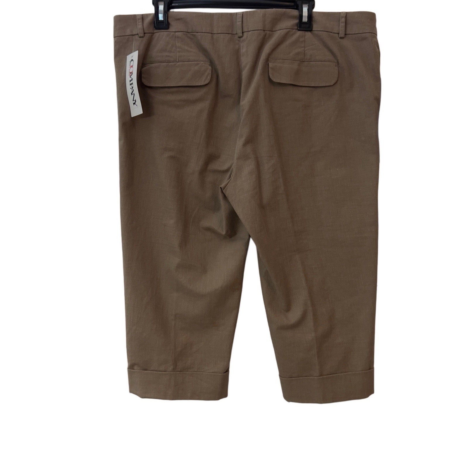 Company Ellen Tracy Women’s Knee Length Shorts Bermuda Cotton Taupe NEW Size 16 image 2